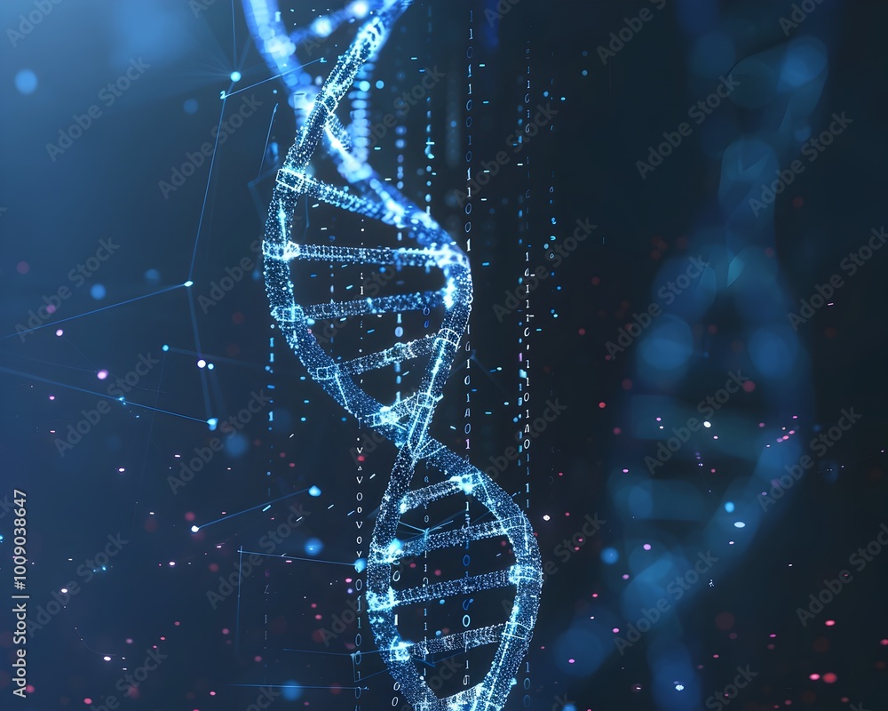 Poster endless dna data helix limitless digital storage potential visualization