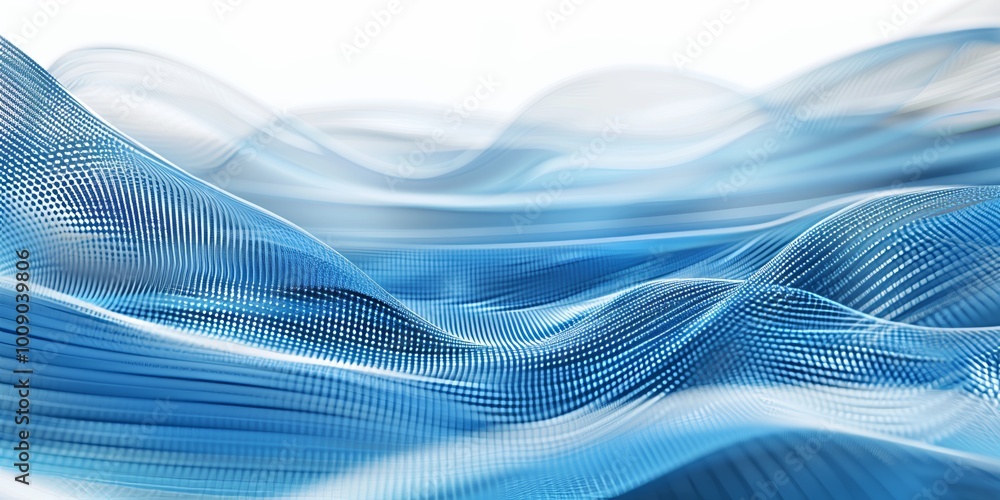 Poster abstract background with a grid and abstract blue waves, monochrome background, minimalistic design,