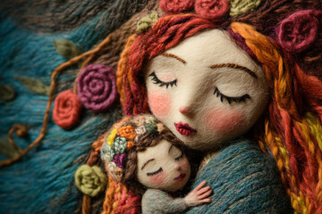 Obraz premium child and mother sleep Together asleep dreamy