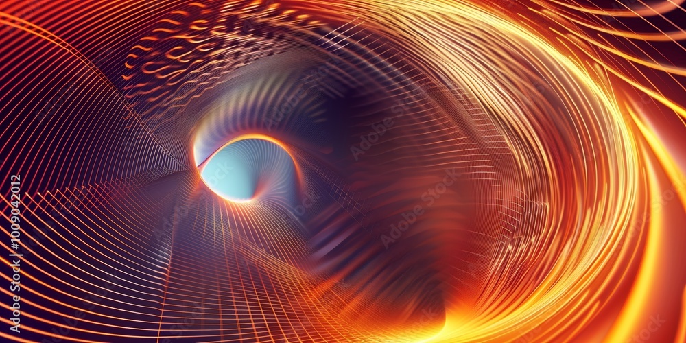 Poster abstract background with a grid and abstract swirling forms, bright tones, dynamic style.