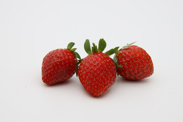 strawberries on a white background