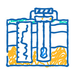 borehole logging hydrogeologist doodle icon sketch vector. borehole logging hydrogeologist sign. isolated symbol illustration