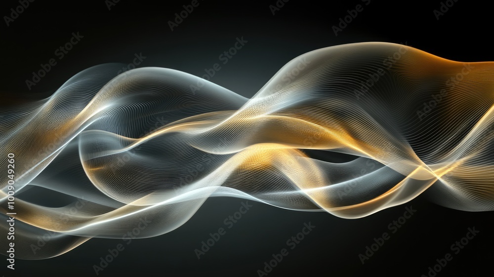 Aufkleber soft flowing lines create an elegant, high-tech abstract design with warm tones