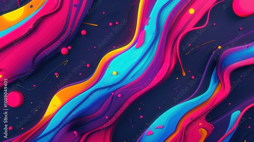 Canvas Prints neon burst abstract, a dynamic interplay of vivid neon hues against a deep canvas, creating an energ
