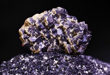 Shiny galena crystals with perfect cubic formations and metallic luster