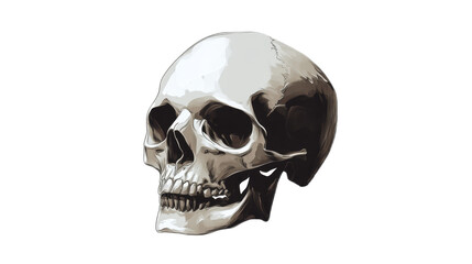 Skull Illustration Isolated On Transparent Background 