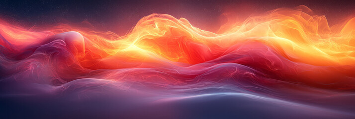 Obraz premium A modern abstract design with vibrant flowing patterns, glowing softly in the background, isolated on a gradient backdrop,