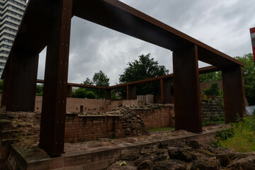 Fototapeta premium An ancient historical site with ongoing excavations, revealing secrets of the past