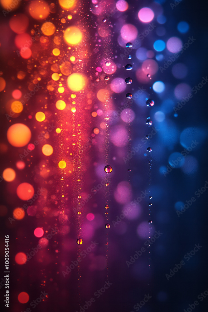 Poster floating bokeh lights in vivid colors, gently fading into an abstract gradient backdrop, creating a 