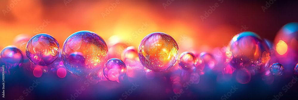 Poster a radiant mix of soft bokeh circles blending into a smooth gradient, floating gently on a vibrant ca