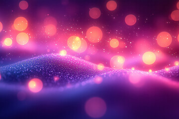 A mesmerizing gradient with soft, blurred bokeh lights scattered across, floating gently on a vibrant canvas,