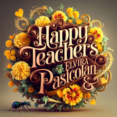 a poster for happy teachers day with flowers and a quote from the teacher of the teacher.