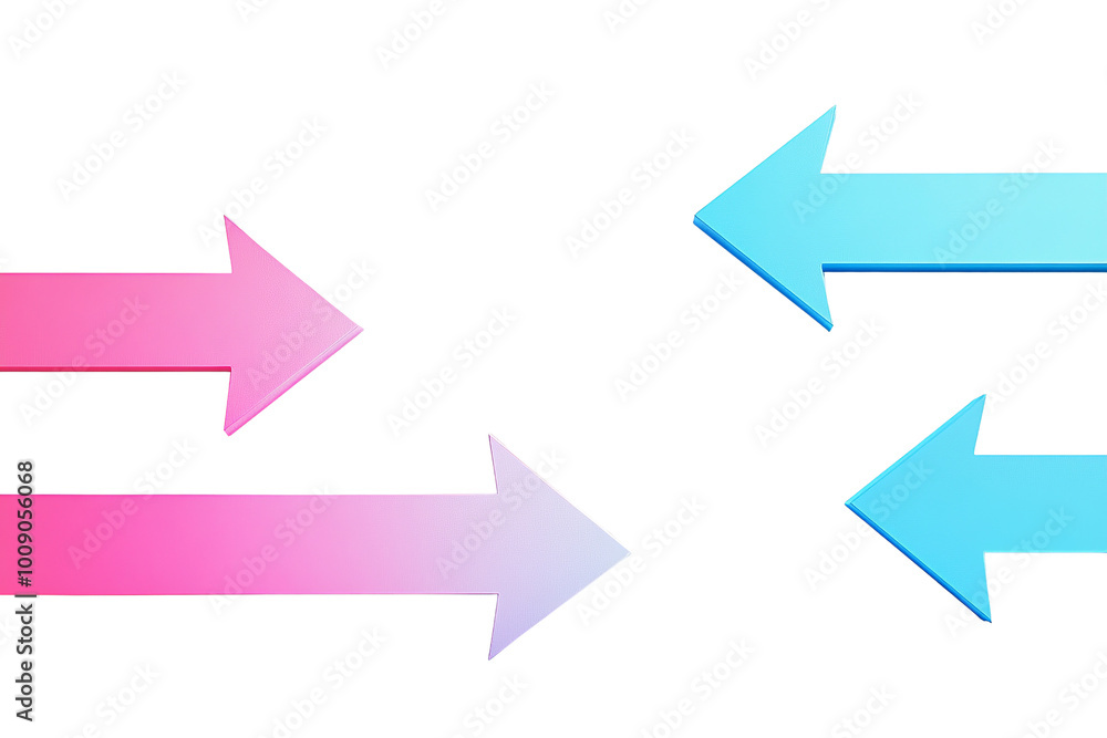 Poster arrows with gradient fill ,isolated on transparent background