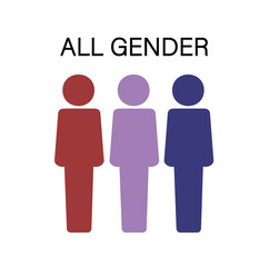 オールジェンダー　トイレマークのイラスト　ピクト　トランスジェンダー