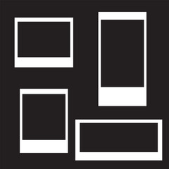 Vector Polaroid white Frames in different sizes. Realistic Photo Templates with Shadows. Vintage Card Set for Stock Use. Vector illustration. EPS 10/AI