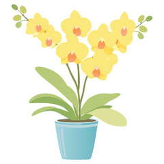 Yellow Watercolor Orchid
