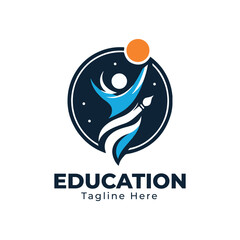 Education and Graduation Logo Design, decoration suitable for campus, university, school and graduation, Loop and Book Education logo designs symbol