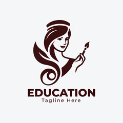 Education and Graduation Logo Design, decoration suitable for campus, university, school and graduation, Loop and Book Education logo designs symbol