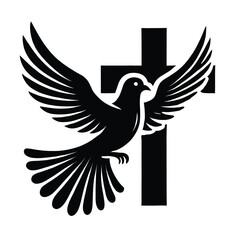Obraz premium Dove Cross Silhouette