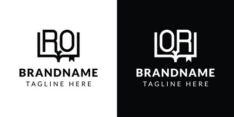 Letters RO and OR Book Logo, suitable for business related to book with OR or RO initials