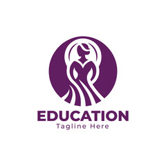 Education and Graduation Logo Design, decoration suitable for campus, university, school and graduation, Loop and Book Education logo designs symbol