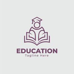Education and Graduation Logo Design, decoration suitable for campus, university, school and graduation, Loop and Book Education logo designs symbol