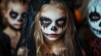 Obraz premium Day of the Dead - Sugar Skull Makeup and Costumes