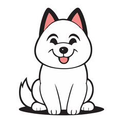 Cute Dog Sitting Cartoon Vector Icon Illustration. Animal Icon Concept Isolated Vector. Flat Cartoon Style