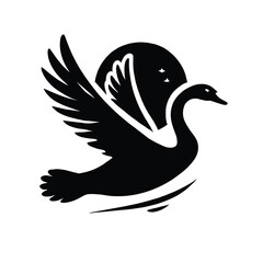 Fototapeta premium Swan Flight Sunset