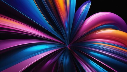 Fototapeta premium Vibrant wallpaper showcasing NEO QLED technology with HDR, featuring a mesmerizing flow of colorful, glossy liquid blending radiant hues like neon pink, electric blue, bright gold, and deep purple.