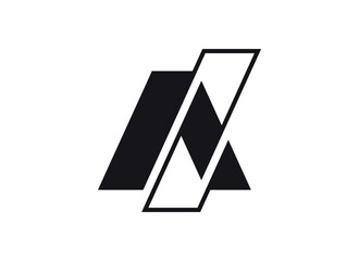 Modern Geometric Letter A Logo Design, Sleek & Minimalist Black and White Branding