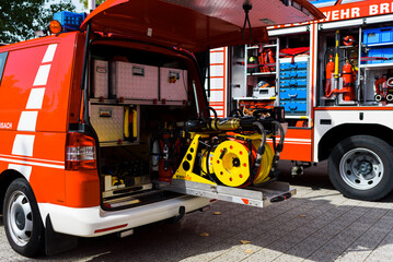 Firefighter tool equipment and car