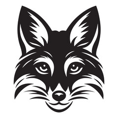 fox head silhouette vector illustration