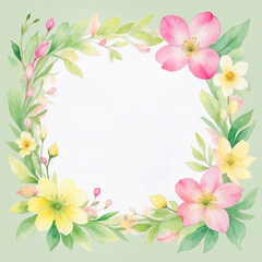 Naklejka premium Watercolor peony flower spring background illustration