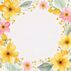 Obraz premium Watercolor peony flower spring background illustration