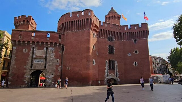 view of Catalan Museum of Popular Arts and Traditions, The Castillet or Castellet is an ancient fortification and city gate located in Perpignan, France
