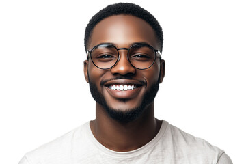 Obraz premium Smiling Man in Glasses: A Portrait of Confidence