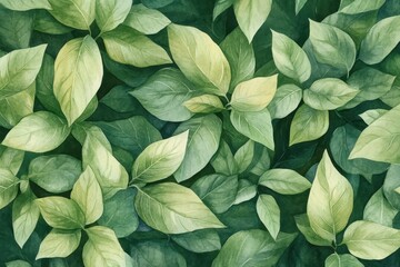 Green Leaf Watercolor Illustration