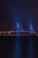 Illuminated Bridge at Songdo Landmark City Waterfront