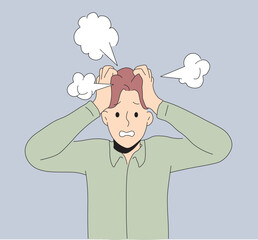 Exhausted Businessman Struggling with Stress and Burnout. Businessman Facing Emotional Exhaustion and Anxiety.