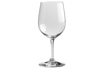 Elegant glass on a white isolated background, perfect for showcasing beverages or table settings.
