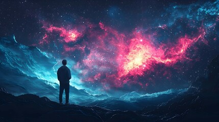 Teacher Presenting Astronomy Concepts in Digital Format