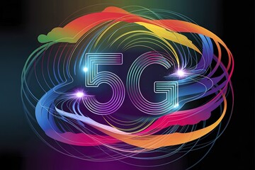 5G technology colorful background