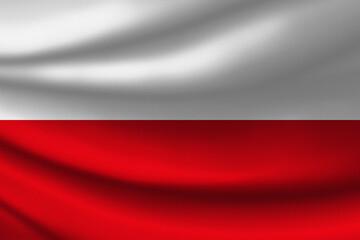 Poland flag with fabric