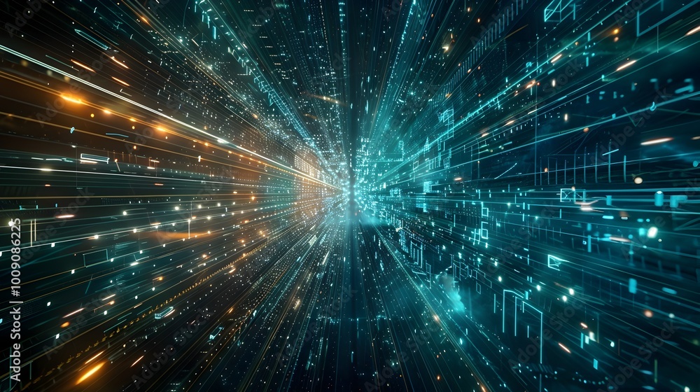 Aufkleber quantum superposition visualization boundless data transmission through interconnected quantum netwo