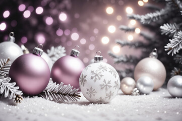 Christmas decoration still life pink