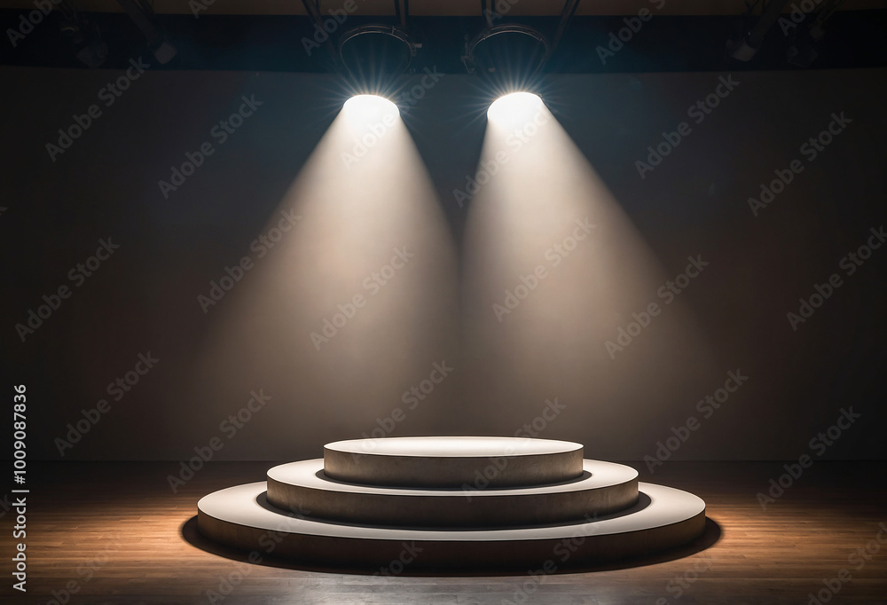 Aufkleber elegant empty podium with spotlight and soft shadows on a gradient background