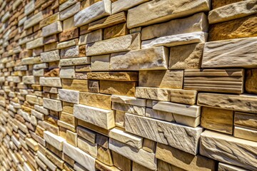 Fototapeta premium Textured stone wall featuring various colors and shapes