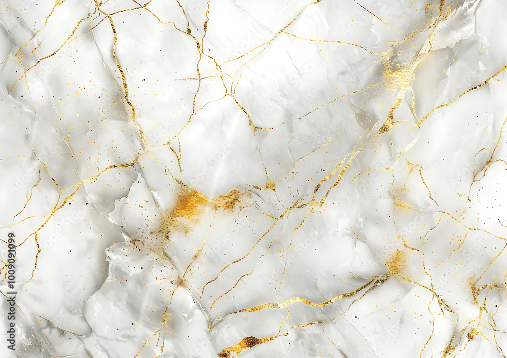 Poster a white marble texture with golden veins, featuring intricate patterns and delicate textures. the ba