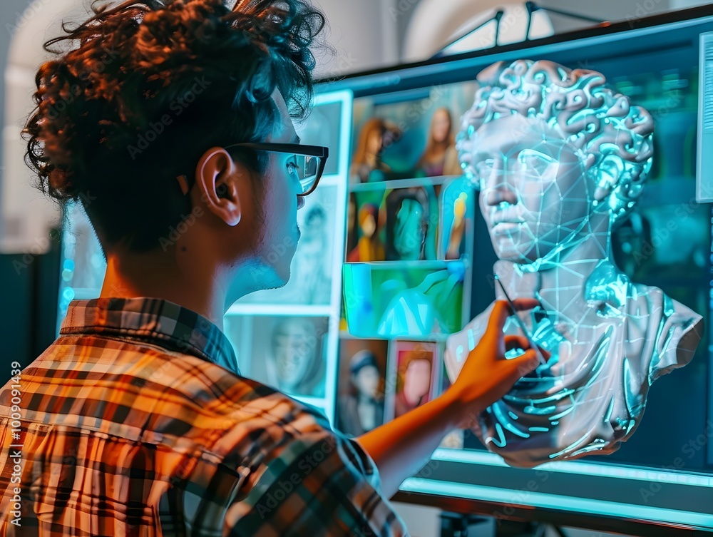 Poster student explores personalized digital art studio with ai powered tutorials and feedback